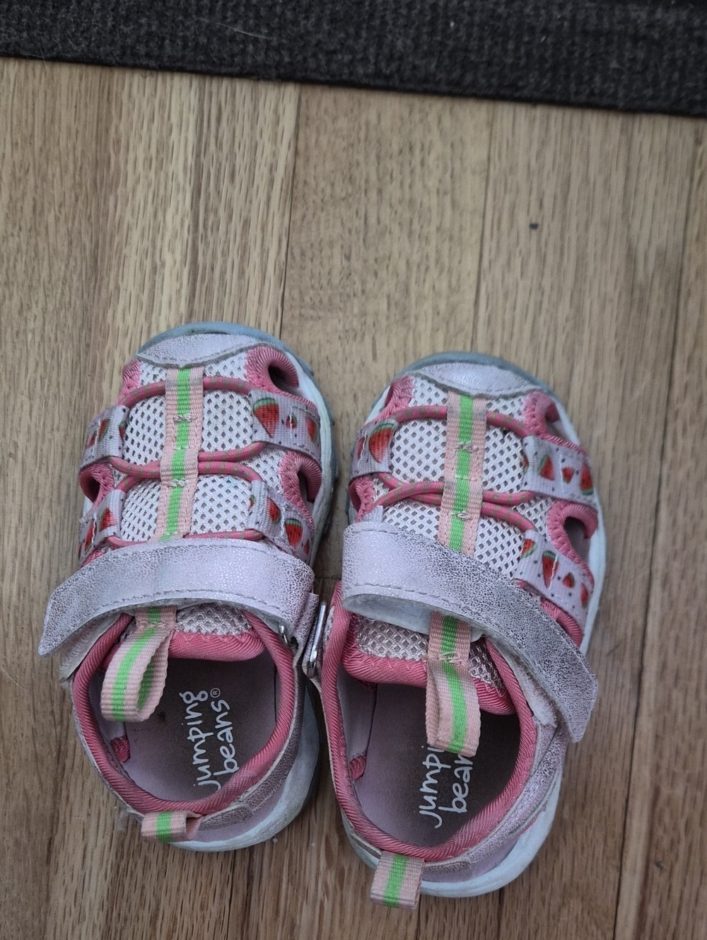 jumping beans Pink Strawberry-Print Mesh Closed-Toe Sandals